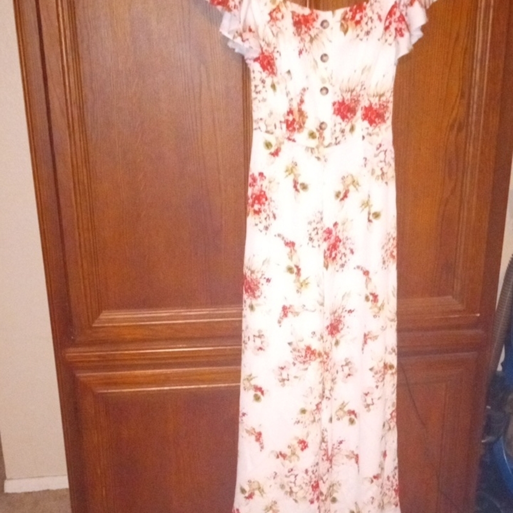 ANTONIO MELANI Floral Jumpsuit - White and Red